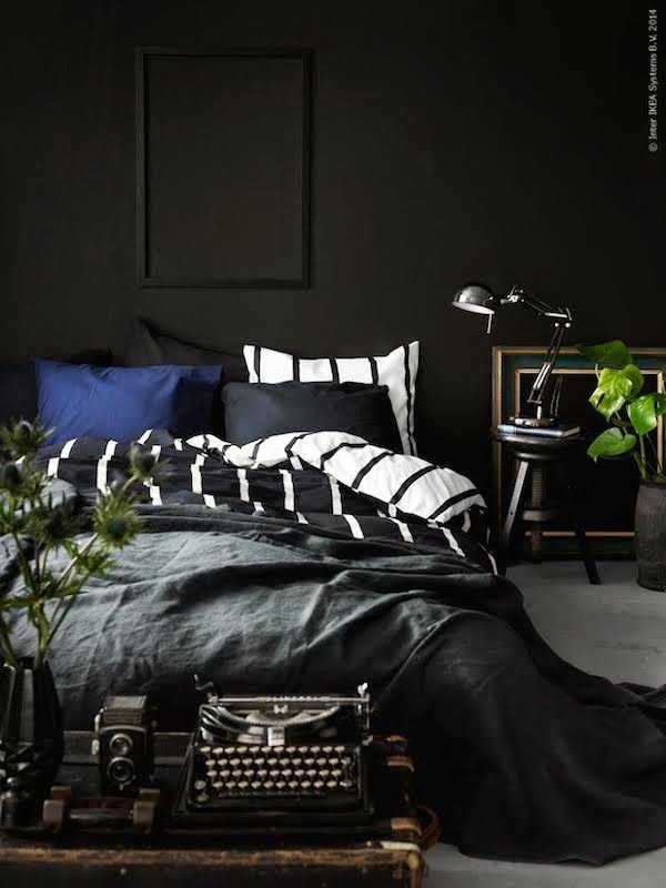 Slaapkamers met donkere muur