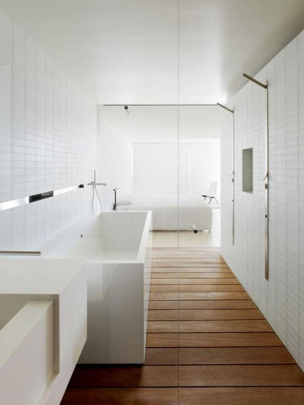 nordic badkamer met veel hout
