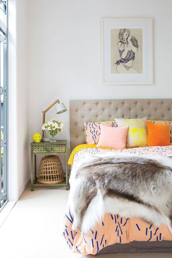 Gekleurde slaapkamer lente